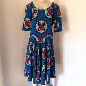 LuLaRoe Nicole Floral Multicolor Dress Short Sleeve Plus Size Artsy Size 3XL